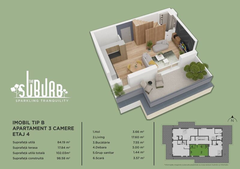 The Suburb Buftea, duplex 3 camere.