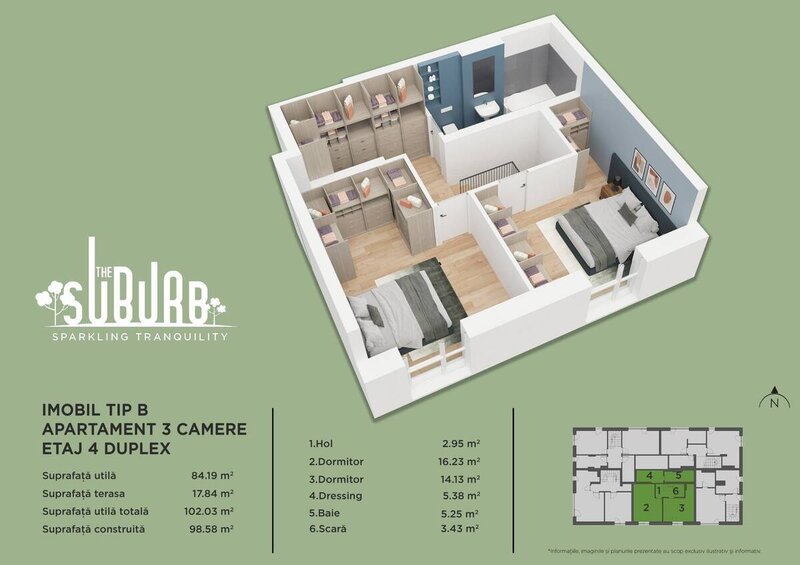 The Suburb Buftea, duplex 3 camere.